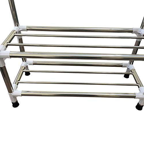 SAPATEIRA 5 ANDARES EM AÇO INOX E PLASTICO Cor:Branco