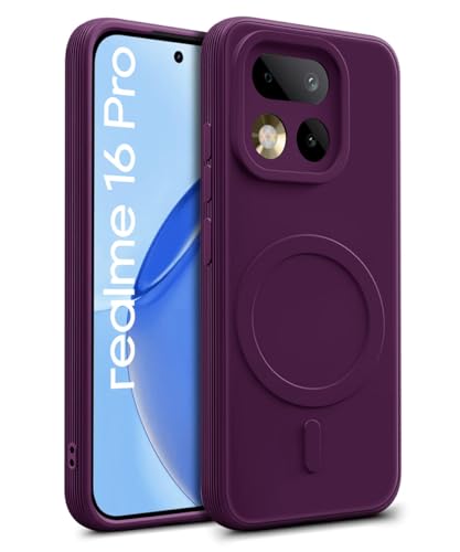 Image of WOW IMAGINE Back Case Cover for Realme 16 Pro 5G | Soft Matte Silicone Case| Slim Fit & Shockproof | Camera Protection Bumper Cover (Purple)