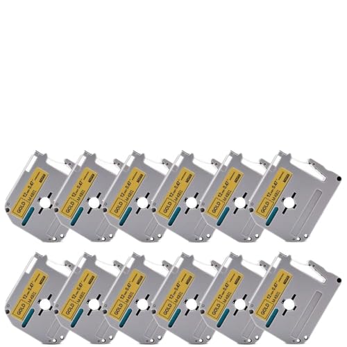 60PK MK-231 MK 231 M-K 231 12mm�����������x���e�[�v��PT-70 PT-80���x�����[�J�[��MK221 M�e�[�v�œ��삷��(Black on Gold)