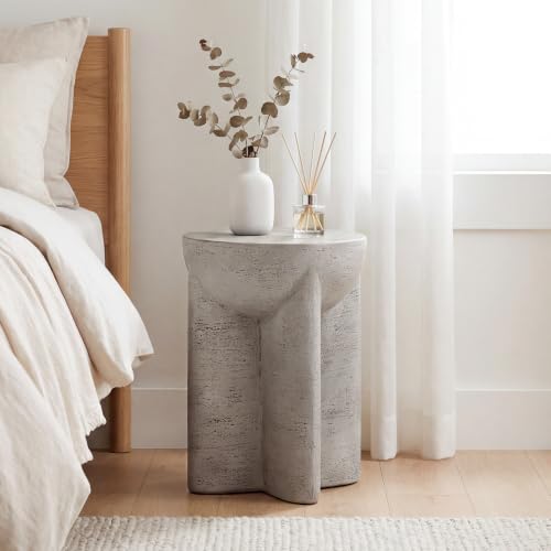 Image of COSIEST Outdoor Patio Side Table, Lightweight MgO Concrete Accent Table