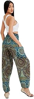 Joob Joob Boho Pants for Women - Hippie Harem Pants Women - Womens Yoga Pants – Comfy Bohemian Flowy Hippie Clothes