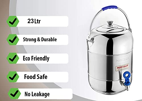 Image of Mintage Water Container Stainless Steel (13 Litres) | Pure Hydration in a Stylish, Bacteria-Free Design | 100% Stainless Steel Container with35+Years of Innovation and Quality