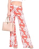 Picture of Popana Wide Leg Palazzo Lounge Pants for Women – Flowy Bootcut Casual Pants for Everyday Comfort, Coral, 3X
