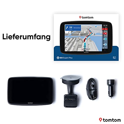 TomTom LKW Navi GO Expert Plus (7 Zoll-Display, Routenführung und POIs für große Fahrzeuge, TomTom Traffic inklusive, Weltkarten, Echtzeitwarnungen zu Beschränkungen)