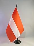 Material: Polyester 100D AZ FLAG TISCHFLAGGE ÖSTERREICH 21x14cm - ÖSTERREICHISCHE TISCHFAHNE 14 x 21 cm - flaggen