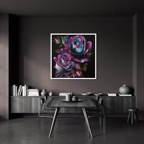 Rompecabezas Art Rose Flower para Adultos 1000 Piezas, Puzzle Floral Imposible Misterioso con Páginas de Flores Silvestres Moradas miniatura 6