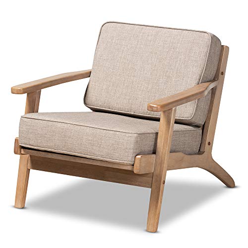 Baxton Studio Chairs, Light Grey/Antique Oak