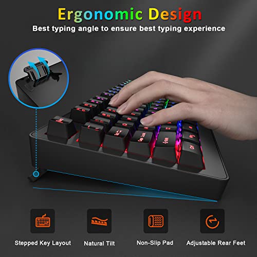 Bluefinger Wireless Gaming Keyboard And Mouse Combo, Long Lasting Rechargeable Battery 87 Keys Rgb Rainbow Backlit Gaming Keyboard & Ergonomic Light Up Gaming Mice For Mac Laptop Computer Pc Gamer #TOP4