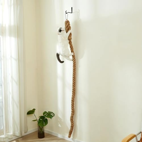 Cuerda de sisal para gato 1.9" x 6.56 pies con gancho para pared miniatura 1
