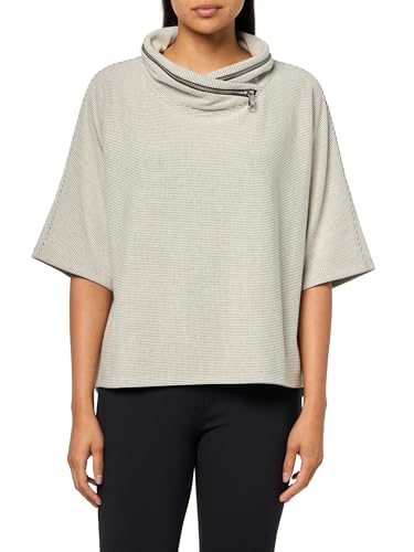 MULTIPLES Women's Plus Size Elbow Dolman Sleeves Zip Cowl Collar