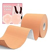 BEWTEIM Boob Tape, Boobytape for Large Breast Lift, 1 Box Breast Tape Lifting with 2 PCS Nipple C...
