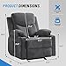 Sftaiyou Manual Rocker Recliner Chair for Adults with Vibration Massage,Glider Rocking Recliner Chairs for Living Room Bedroom Overstuffed Soft Reclining Sofa Chair with Pockets (Dark Grey)