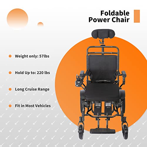 Electric Wheelchairs For Adults, Lightweight Motorized Wheelchair, Used For All Terrain Wheelchair With Dual Batteries And Dual Motor, Auto-Adjusting Backrest Wheelchair With 4 Shock Absorbers (B) #TOP2