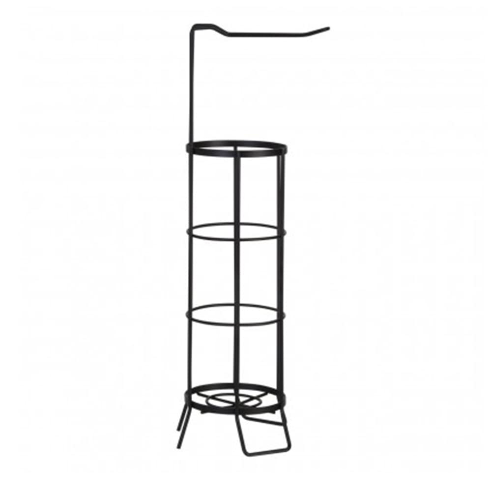 Premier Multicolour Housewares Toilet Roll Holder/Black Metal Stand Stainless/ W21 X D20 X H62cm
