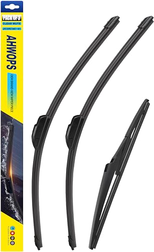 AHWOPS Wiper Blade Set for Fiat 500 2012-2019 3-Pack