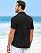 JMIERR Men's Summer Linen Shirts Short Sleeve Button Down Black Shirts for Men Textured Fashion Holiday Beach Casual Shirt, 2XL,