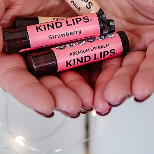 Kind Lips Lip Balm, Nourishing Soothing Lip Moisturizer For Dry Cracked Chapped Lips, Made In Usa With 100% Natural Usda Organic Ingredients, Strawberry Flavor, Pack Of 2 #TOP5
