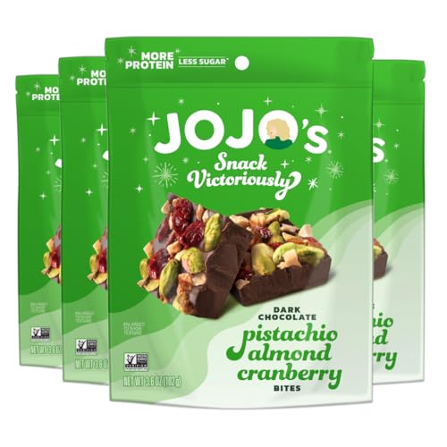 JOJO's Dark Chocolate Pistachio Almond Cranberry, Healthy Snack, Low Sugar,