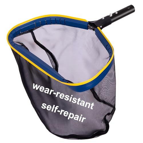 POOLAZA Épuisette de piscine à mailles fines avec sac profond, cadre en aluminium robuste et poignée, grande capacité de piscine, épuisette pratique avec...