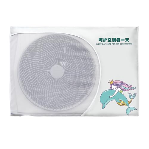 Fundas de aire acondicionado, protectores de unidades exteriores, adorable protector de malla ajustable compacto para exteriores, aire acondicionado, cobertura completa para el hogar, dormitorio