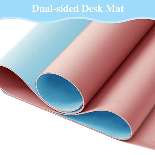 Desk Calculator Blue+ Dual Sided Desk Mat Blue/Pink 31.5" X 15.7" #TOP6