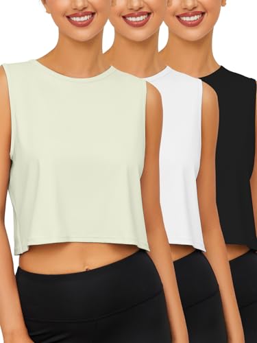 Chilylori Womens Tank Tops Loose Fit Icesilk Workout Tops Sleeveless Crop for Women Workout & Training Crop Top Athletic