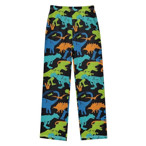 ZZKKO Bright Dino Pattern Boys Pants for Kids Jogger Pants with Pockets S-XL