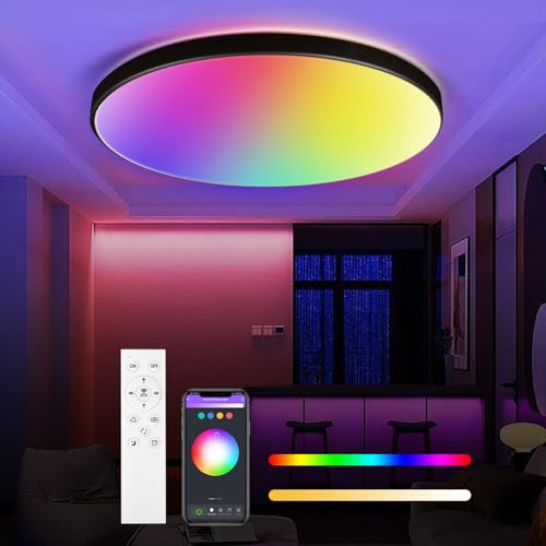 SILAMPDI Plafon LED 24W RGB Luz Inteligente
