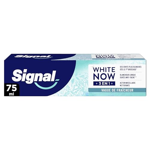 Signal White Now - Dentifrice 3 en 1- Fresh Kiss - Sensation de Fraîcheur Intense et Blancheur Longue Durée Anti-tache - 96 pourcent d'ingrédients d'origine...