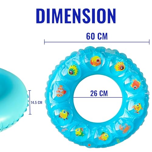 Image of Kids Inflatable Cartoon Swim Ring with Seat - Pink Baby Pool Float (bubble-ring-60)