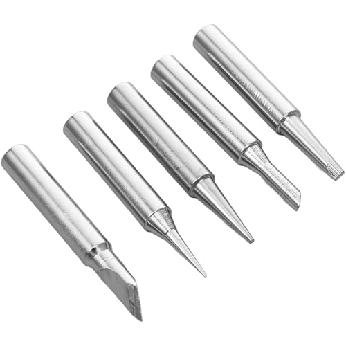 LOORGVEL 5 piezas Kit de Puntas de Soldadura para Estación Duraderas Alta Conductividad Térmica Repuestos para Soldador Electrónico con Precisión y Resistencia al Desgaste para Soldar