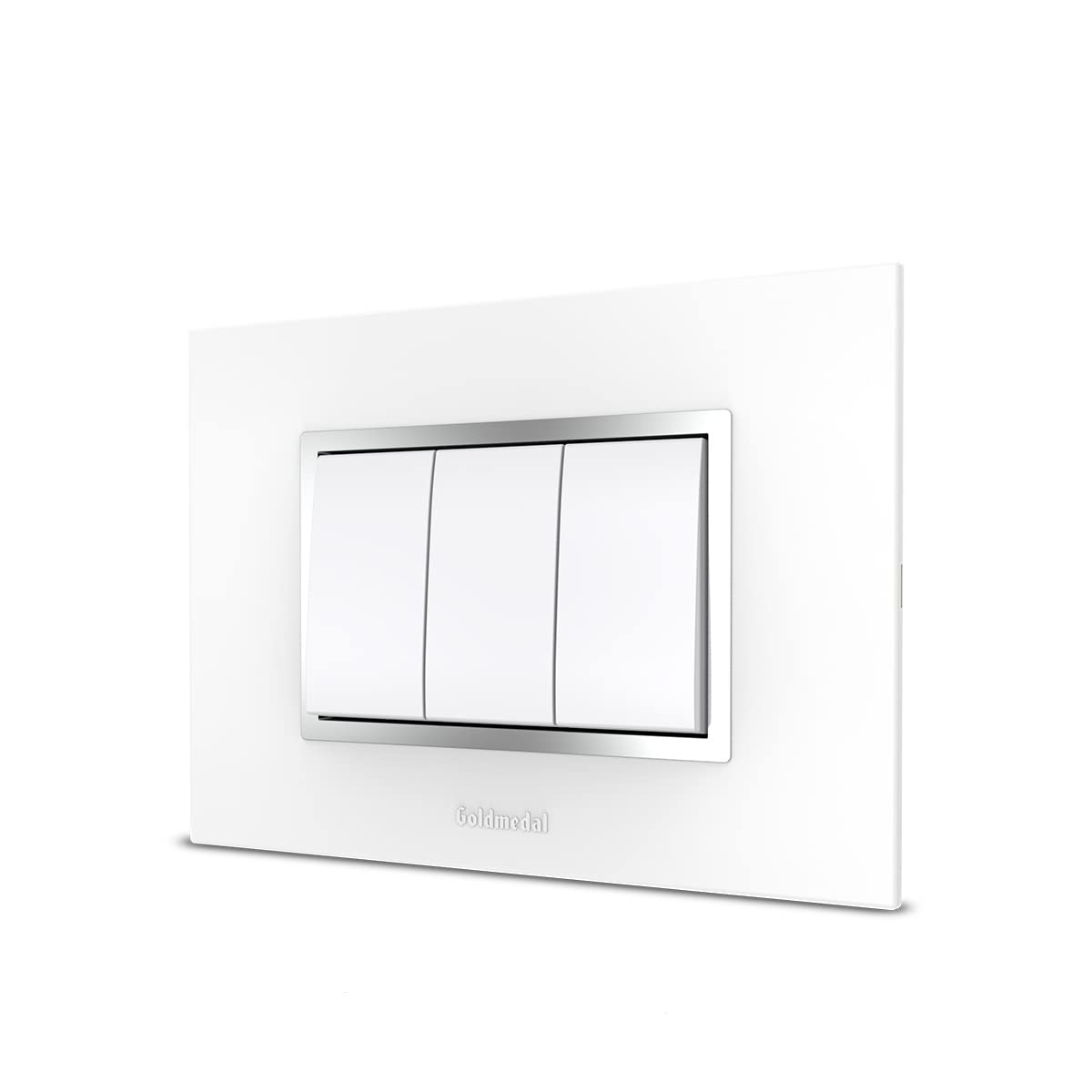 Goldmedal Nixon 1M 10A 3 Switches with Cover Plate – White : Amazon.in ...
