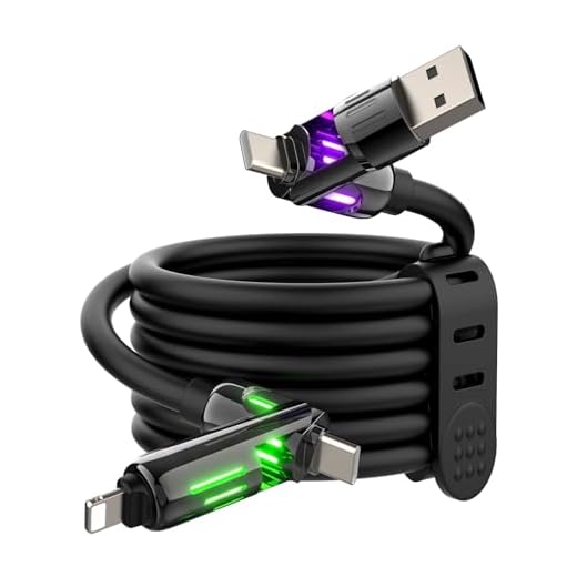 MFish 4-in-1 Universal Multi USB Charging Cable – 240W Max Fast Charger Cord with Multiple Connectors for iPhone 16/15/14/13, iPad, Samsung, MacBook, Tablets & More (Black, 6.6Ft)