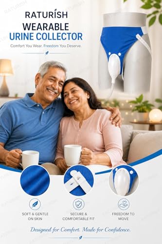 Image of Wearable Urine Collector for Men | Adjustable Reusable Soft Silicone Urine Bag | Portable & Breathable Male Urinal Drainage System | Odour-Free Design | 1000 ml & 2000 ml Bags | White /Grey /Blue | for Men