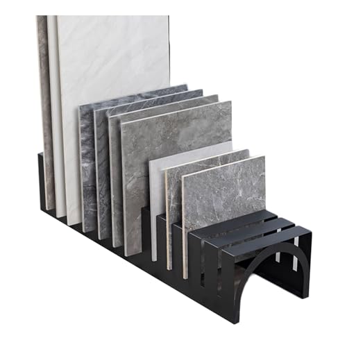 Présentoir à carreaux en métal robuste pour showroom de matériaux fins