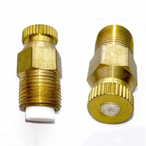 LKYJD 10pcs Brass Misting Nozzles Replacement Heads with Filter, High Pressure Atomizing Misting Sprayer for Patio Lawn, Landscaping, Dust Control, 1/8