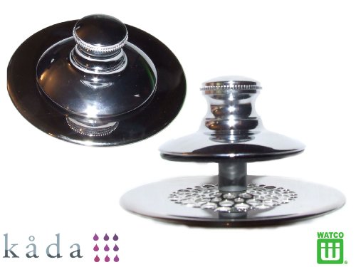 Tapón de bañera con colador cromado push pull miniatura 2