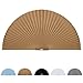 ChYoung Arch Window Shade Stick on Half Circle Window Covering No Tools Pleated Fabric Semi Circle Half Round Window Shade Light Filtering Half Window Blinds for Living Room