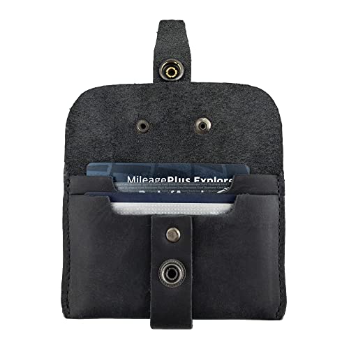 Hide & Drink, Porta-cartões feito à mão de couro de flor integral - elegante, profissional, organiza