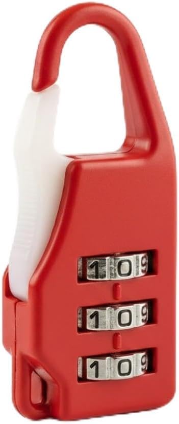 Luggage Combination Lock, Red, 3-Digit Security Lock with Carabiner Design (Green)