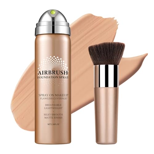 AOAZXBB Airbrush Foundation for Mature Skin Silky Mist Spray Foundation Full Coverage, Lightweight Breathable Makeup-01 Natural