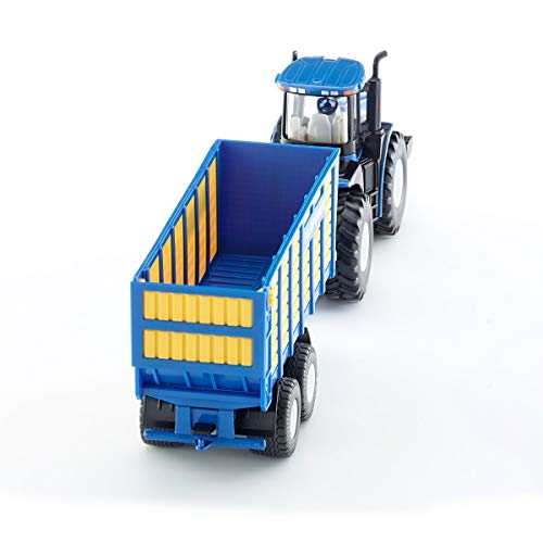 Siku 1947, New Holland Traktor mit Silagewagen, 1:50; Metall/Kunststoff, Blau, Viele Funktionen – Ansicht 3