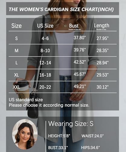 Image of YSYOKOW Lightweight Cardigans for Women 3 /4 Sleeve Long Open Front | Cardigan sweaters for women lightweight, summer cardigans for women lightweight, long cardigans for women trendy, dressy