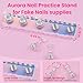 ESUOHYM Nail Stand For Press On Acrylic Strong Magnetic Nail Holder Kit For Painting Nails Tip Arts Display With 200PCS Double-Sided Tape And 1 Heart Shaped Acrylic Magnetic Presson Stand Aurora