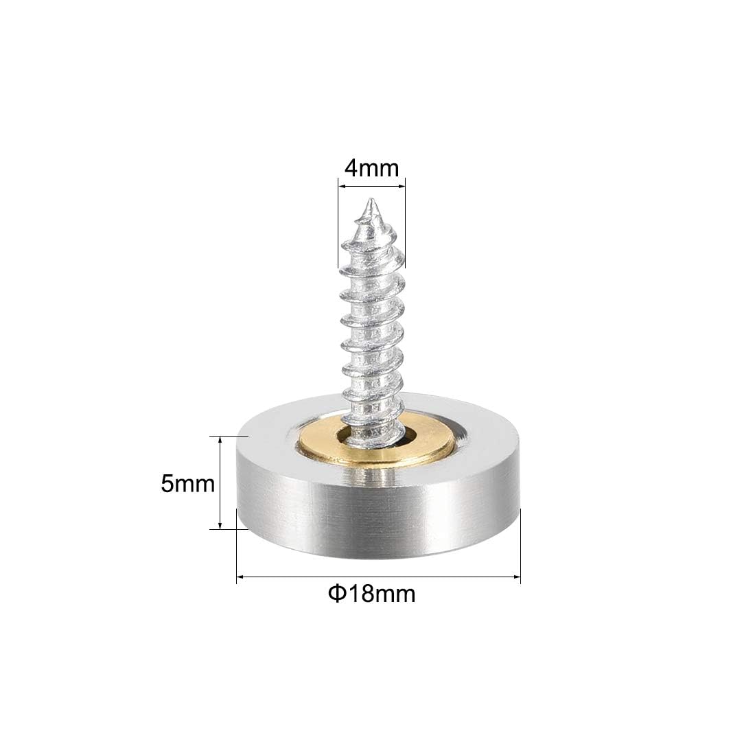 TOP-VIGOR 8Pcs Mirror Screws, 18mm Cap Nail With Washers, Decorative Cap Covers Brushed Nails for Mirrors Furniture Fittings - Image 2