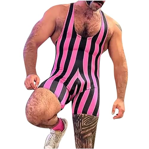 Sport Gym Bodysuits for Man Overall Striped Coveralls Shortalls Waist Trainer Bodysuits Shorts Catsuit Man 2025