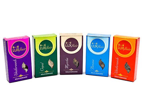 Set de incienso premium (incienso, mirra, copalo, benceno) 5 piezas para ahumar y quemar, cada 50 g de resina pura molida, se puede utilizar en carbón o filtro para ahumar Cover
