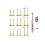 YADOCA 16G Piercing Oreja Acero Quirurgico Hipoalergenico Pendientes Tragus Mujer Espalda Plana Rosca Interna Helix Tragus Piercing Nariz Labio 6/8/10mm, Oro