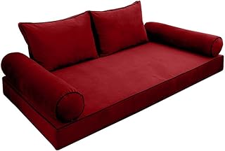 Model V1 Twin-XL Velvet Contrast Pipe Indoor Daybed Mattress Complete Set AD369