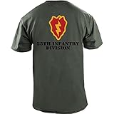 Army 25th Infantry Division Full Color Veteran T-Shirt (XL, Green)
